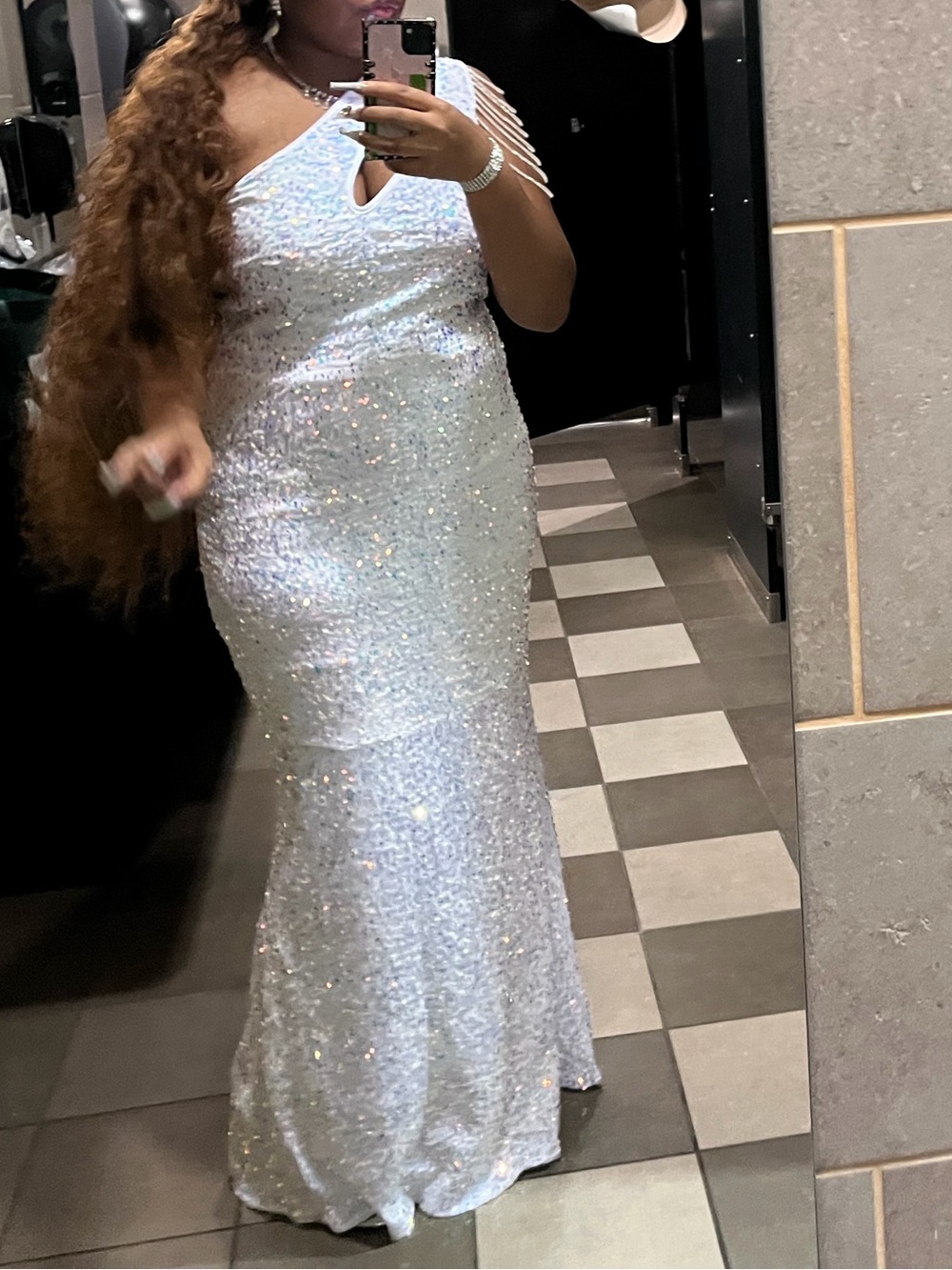 Iridescent Sequin Maxi Dress
